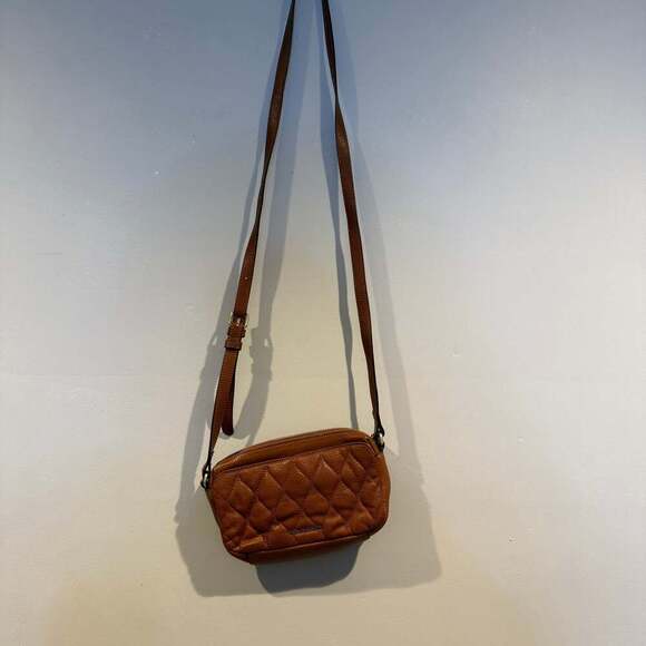 Vera Bradley Handbags - Vera Bradley Quilted Leather Crossbody Bag – Brown – 9” x 5.5”